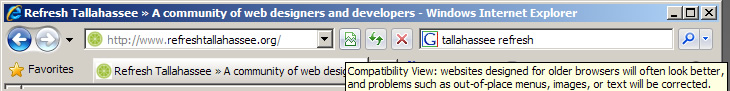 IE8 Compatibility View Button