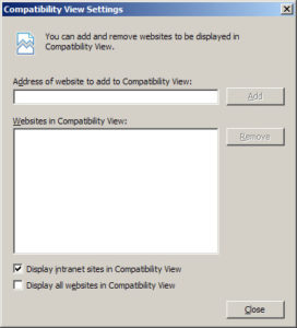 Compatibility View Settings